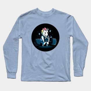 Cute Funny Cool Unicorn Gym Lover Body Building Fitness Workout Quote Animal Lover Artwork Long Sleeve T-Shirt